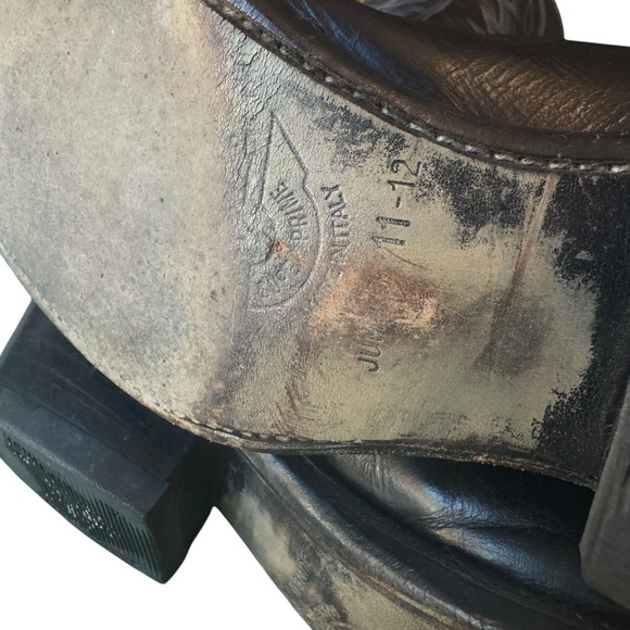 Dan Post Vintage Black Leather Western Cowboy Boots Men’s Size 8 USA Made in EUC - Picture 13 of 15